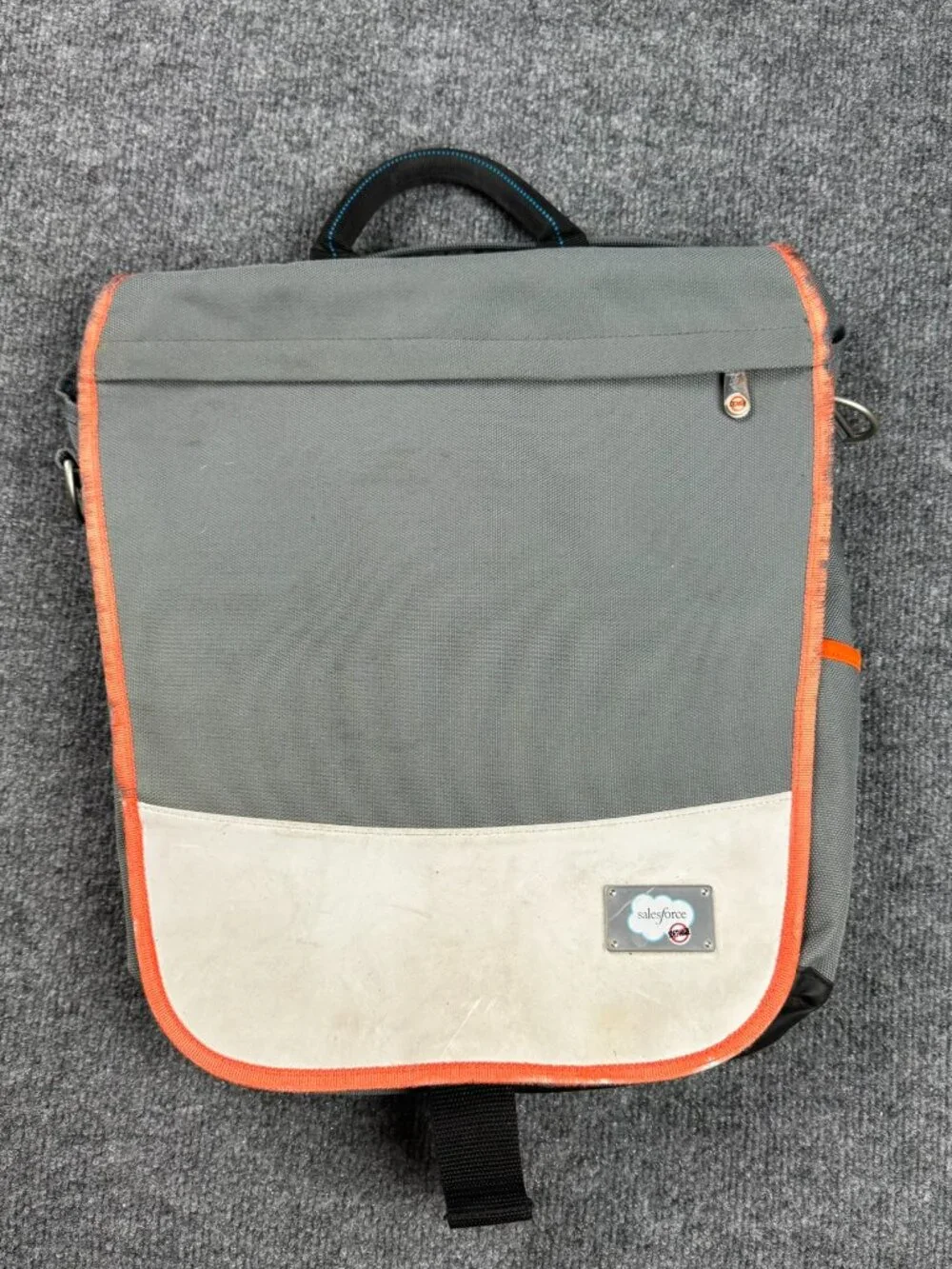 Salesforce Unisex Gray Orange Messenger Laptop Bag Tech Promo Flaw